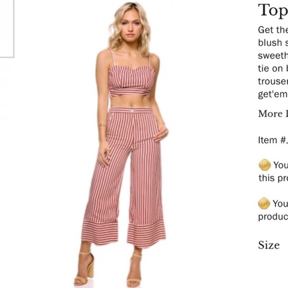 Kittenish Two Piece Monroe Striped Set